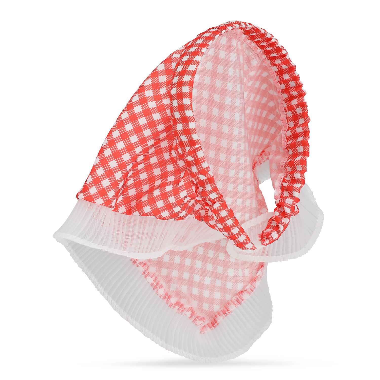 Checkered hårbøjle, hårtørklæde - rød